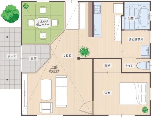 8×9 西玄関プランの間取り図